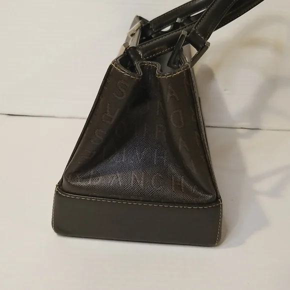 rare CHARLES JOURDAN Paris leather handbag brown rectangular purse Vintage - Picture 2 of 12